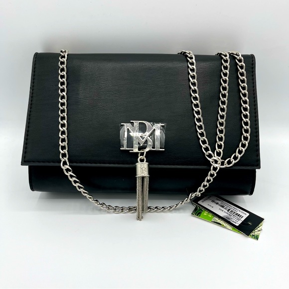 NWT Badgley Mischka Metal Fringe Bag w/Silverstone chain and fringe - Picture 3 of 10